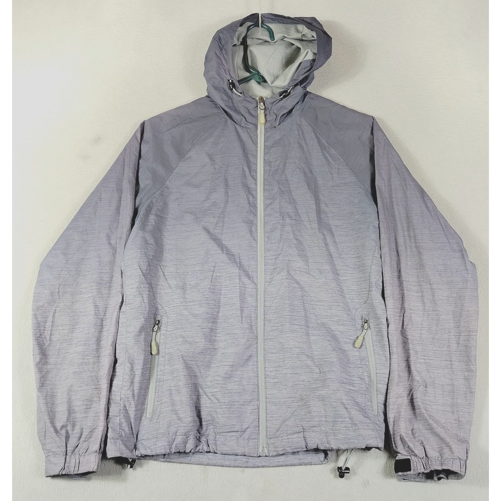 New Balance Jacket Womens Medium Purple Hooded Windbreaker Mesh Lined Running